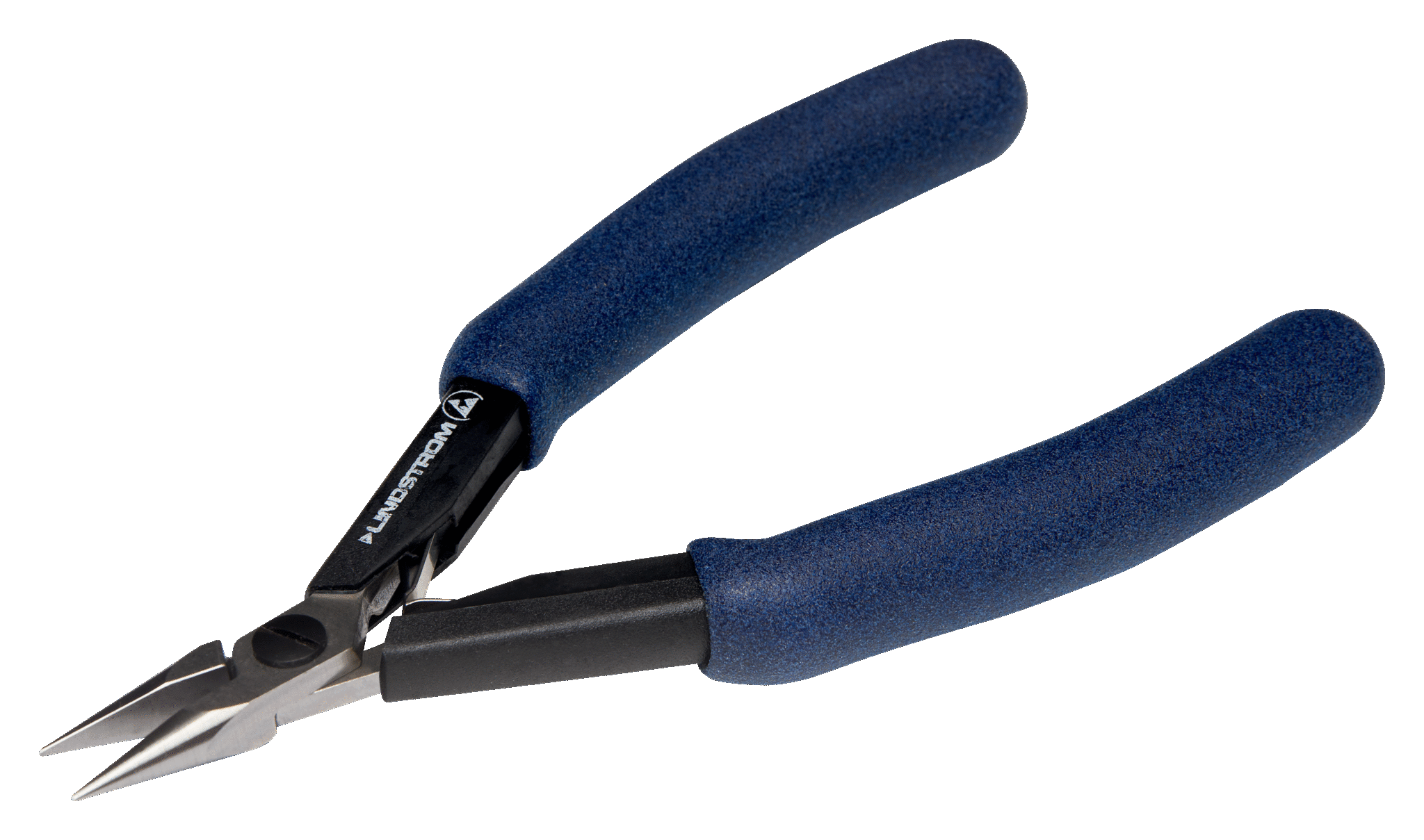 Lindstrom 7892 Supreme Series ESD-Safe Medium, Bent Chain Snipe Nose Pliers  with 60° Angled Smooth Jaw & Synthetic Handles, 5.08 OAL